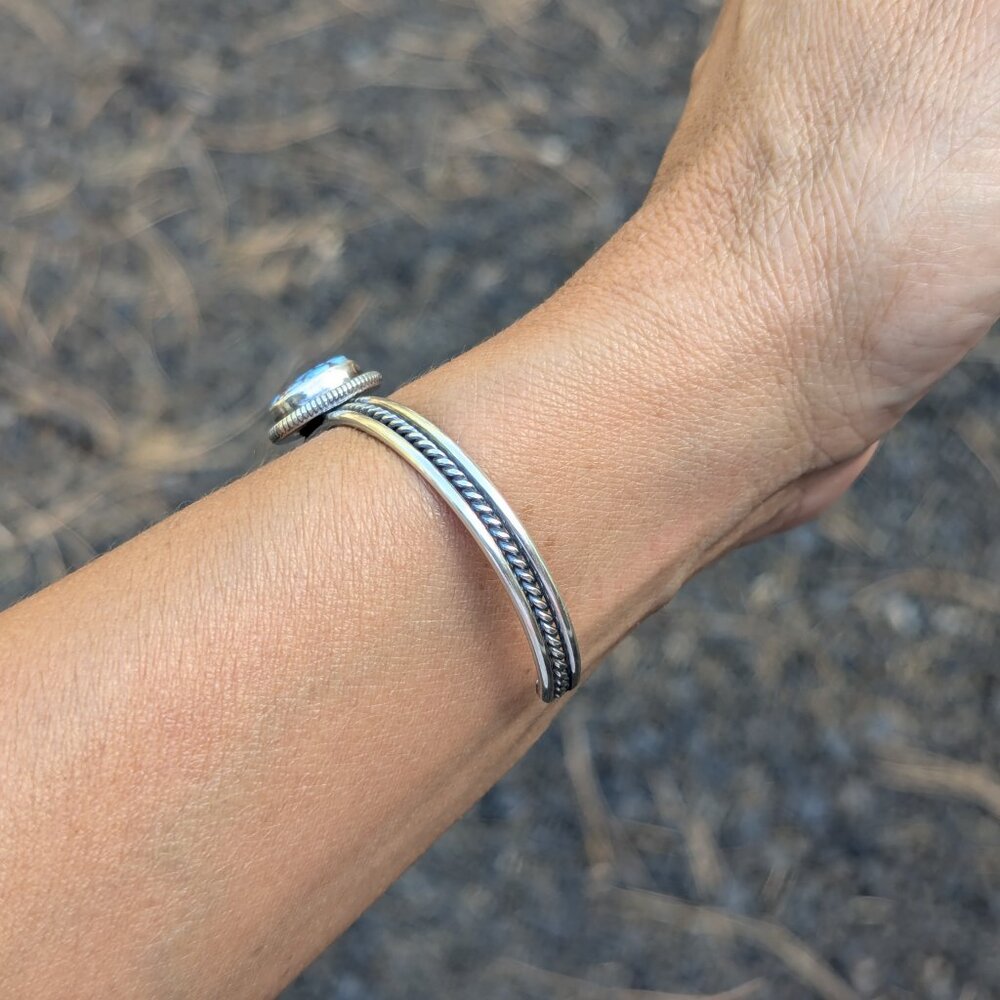 Navajo Sterling Silver Bracelet Turquoise Genuine Native American Jewelry 6.5 ** - Picture 6 of 12